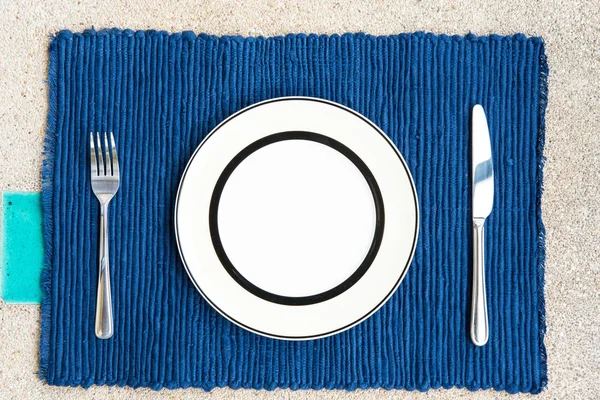 Middag med gaffel och kniv — Stockfoto