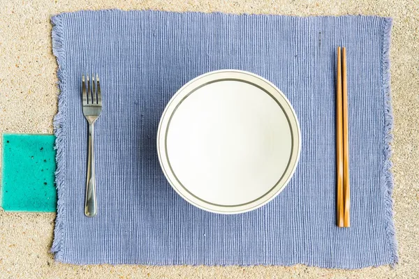 Algemene diner en lunch instellen met hakken stok — Stockfoto