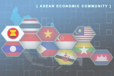 South East Asia countries that will be member of AEC clipart