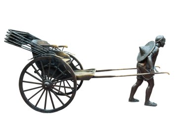 metal eski insan taksi Bangkok heykeli