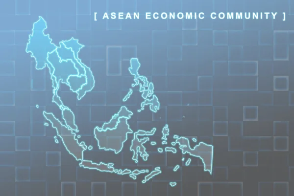 Südostasiatische Länder, die Mitglied der AEC werden — Stockfoto