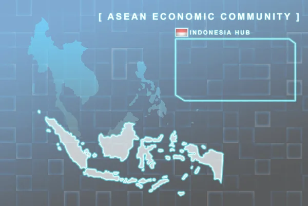 Indonesien, das Mitglied der aec map wird — Stockfoto