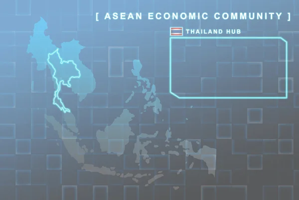 Tailandia país que será miembro del mapa de la AEC —  Fotos de Stock