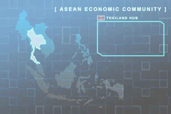 Tailandia país que será miembro del mapa de la AEC —  Fotos de Stock
