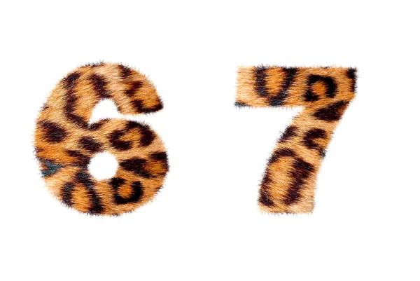 Base simbolo numero personalizzato su pelle di leopardo — Foto Stock