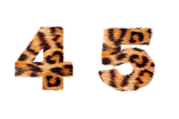 Custom number symbol base on leopard skin — Stock Photo, Image