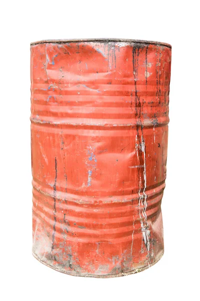 赤さびたと破損した油汚れのドラム — ストック写真