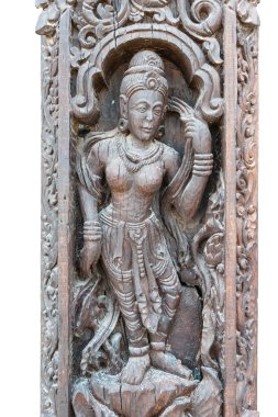 eski ahşap sanatı scuplture Asya tasarımı ile