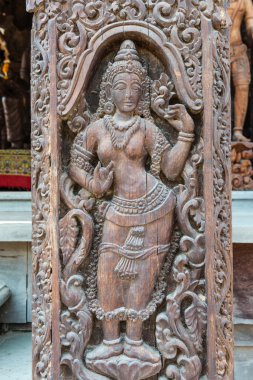 eski ahşap sanatı scuplture Asya tasarımı ile