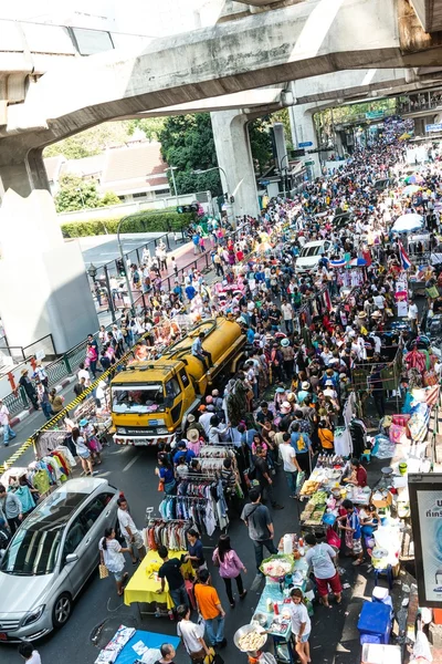 Bangkok - 2 Şubat: kalabalık bir Tayland'ın protesto — Stok fotoğraf