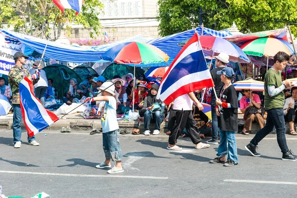 BANGKOK - 2 FEBBRAIO: Grande folla di proteste in Thailandia — Foto Stock