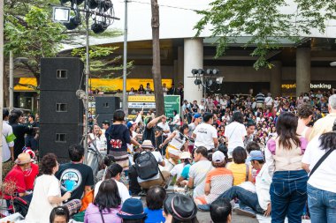 Bangkok - 2 Şubat: kalabalık bir Tayland'ın protesto