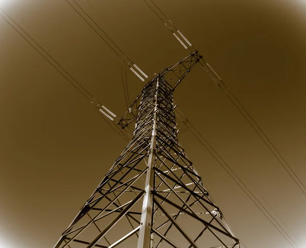 High voltage electric power lines — Stock Photo, Image