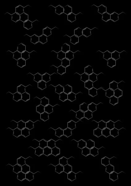 Tableau noir avec des formules chimiques structurelles — Photo