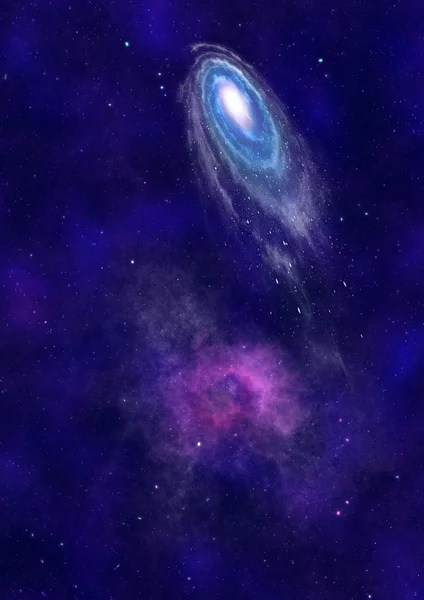 Distante galáxia espiral — Fotografia de Stock