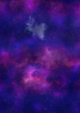 Uzayda bir yıldız alanı ve bir nebula