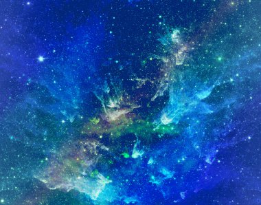 Uzayda bir yıldız alanı ve bir nebula