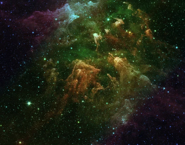 Campo estelar en el espacio y una nebulosa — Foto de Stock