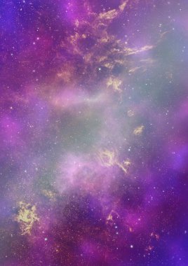 Uzayda bir yıldız alanı ve bir nebula