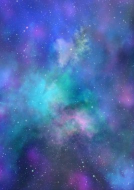 Uzayda bir yıldız alanı ve bir nebula