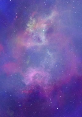 Uzayda bir yıldız alanı ve bir nebula