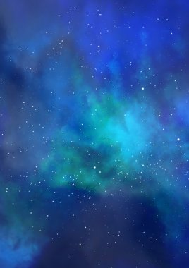 Uzayda bir yıldız alanı ve bir nebula