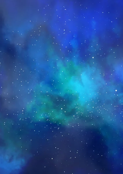 Uzayda bir yıldız alanı ve bir nebula