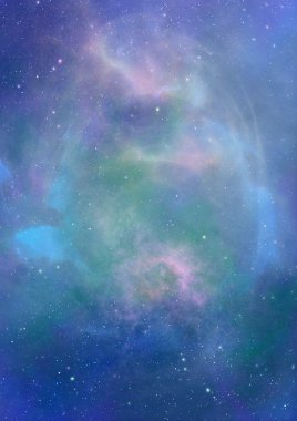 Uzayda bir yıldız alanı ve bir nebula