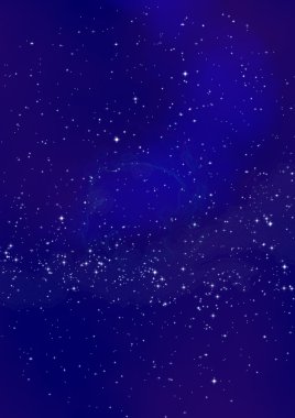 Uzayda bir yıldız alanı ve bir nebula