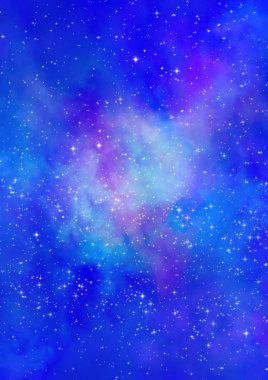 Uzayda bir yıldız alanı ve bir nebula