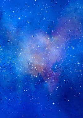 Uzayda bir yıldız alanı ve bir nebula