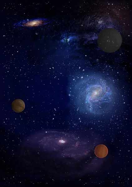 Långt ut planeter i ett utrymme — Stockfoto