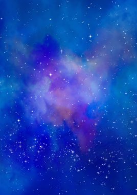 Uzayda bir yıldız alanı ve bir nebula