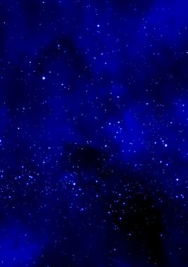 Uzayda bir yıldız alanı ve bir nebula