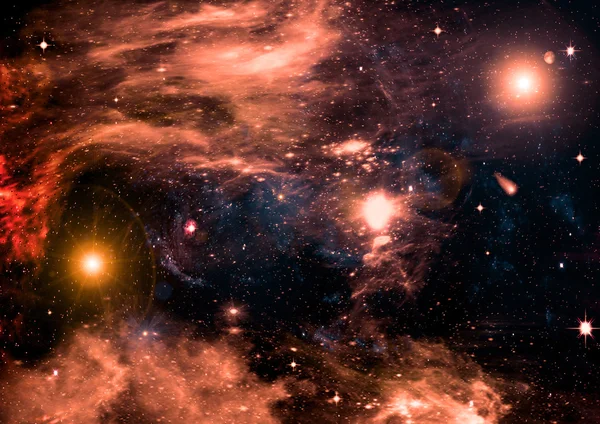 Campo stellare nello spazio e nebulose — Foto Stock