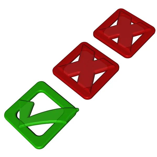 Green checkbox mark 3D — Zdjęcie stockowe