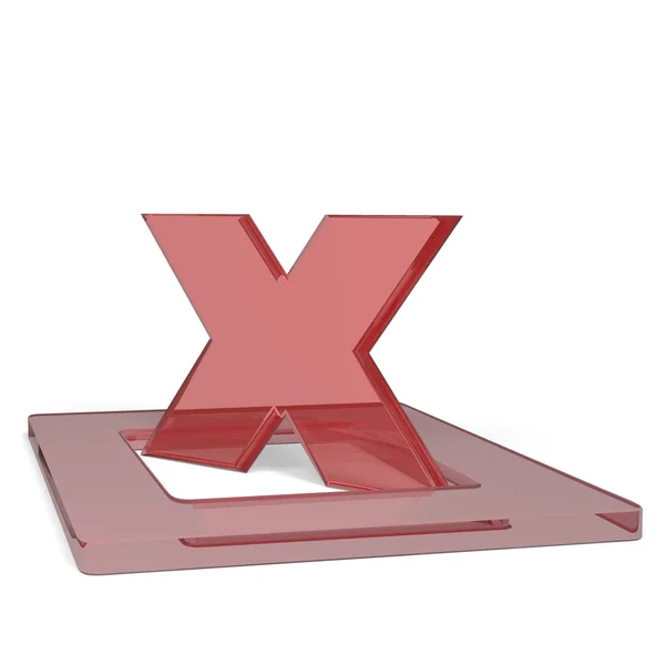 Marque de croix rouge 3D — Photo