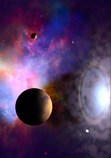 Messze bolygók egy űrben — Stock Fotó