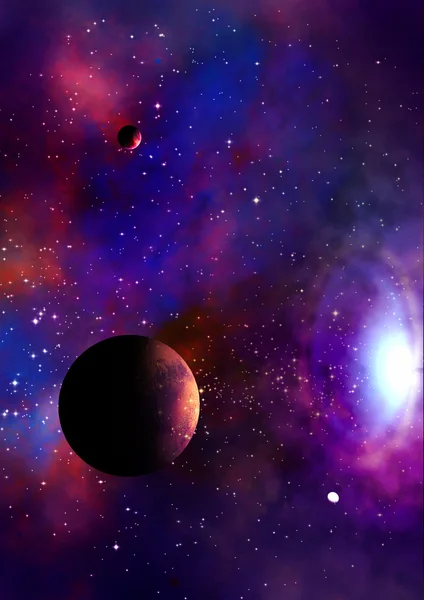 Planetas lejanos en un espacio . —  Fotos de Stock