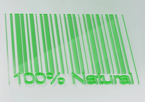 100 τοις εκατό φυσικό barcodes που απομονώνονται σε λευκό — Φωτογραφία Αρχείου
