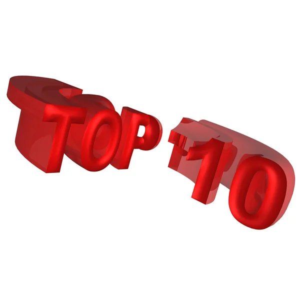 Trojrozměrný nápis top 10 — Stock fotografie