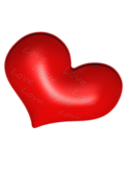 Red valentine heart. 3D render. — Stock Photo, Image