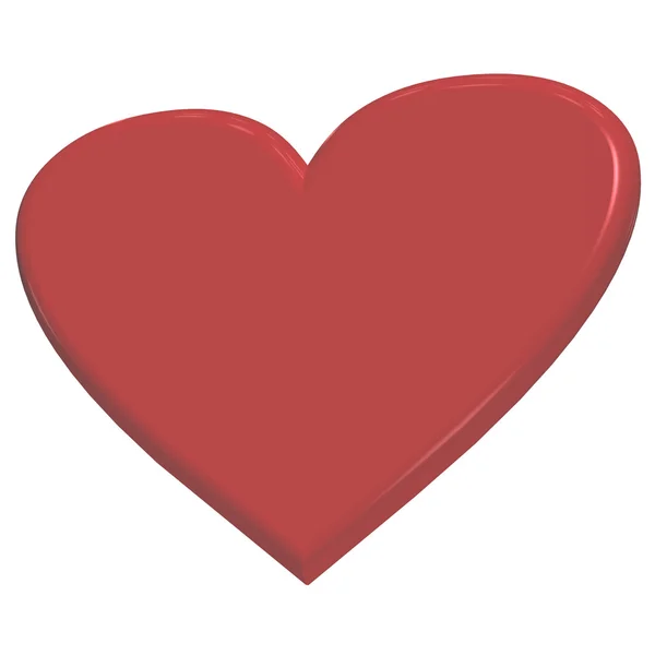 Corazón rojo de San Valentín. Rendimiento tridimensional . — Foto de Stock