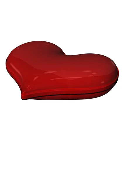 Corazón rojo de San Valentín. Rendimiento tridimensional . —  Fotos de Stock