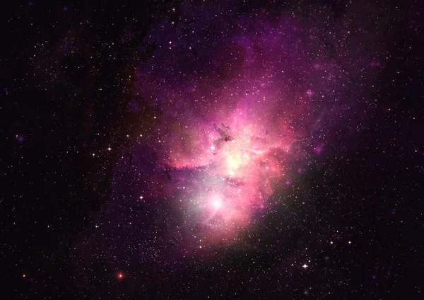 Uzayda bir yıldız alanı ve bir nebula