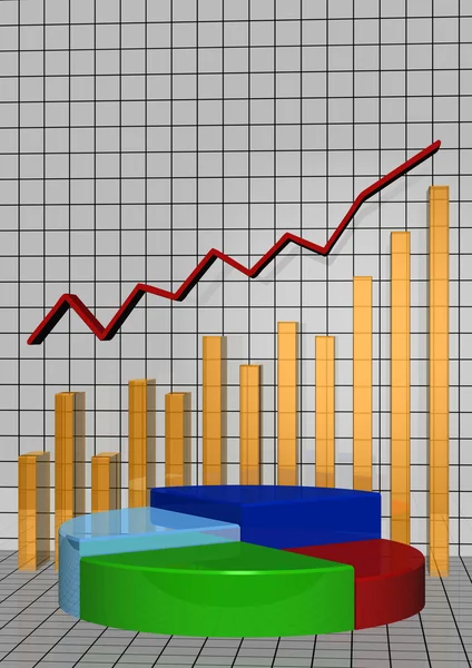 График, показывающий подъем — стоковое фото