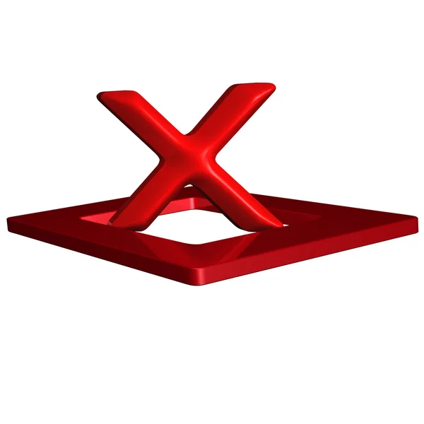 Marque de croix rouge 3D — Photo