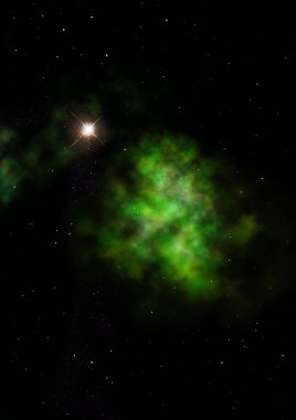 Evrendeki sonsuz uzay alanının küçük bir parçası. Bu görüntünün elementleri NASA tarafından döşenmiştir. 3B görüntüleme