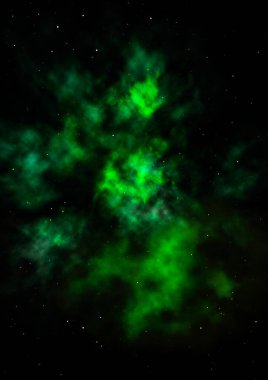 Evrendeki sonsuz uzay alanının küçük bir parçası. Bu görüntünün elementleri NASA tarafından döşenmiştir. 3B görüntüleme