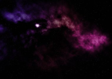 Evrendeki sonsuz uzay alanının küçük bir parçası. Bu görüntünün elementleri NASA tarafından döşenmiştir. 3B görüntüleme